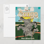 Kongo Vintage Travel Poster. Postkarte (Vorne/Hinten)