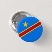 Kongolesische Flagge, Flagge der DR Kongo Button (Vorne & Hinten)