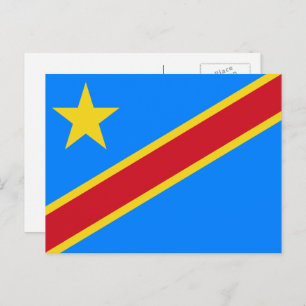 Kongolesische Flagge, Flagge der DR Kongo Postkarte