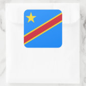 Kongolesische Flagge, Flagge der DR Kongo Quadratischer Aufkleber (Tasche)