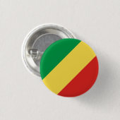 Kongolesische Flagge, Flagge der Republik Kongo Button (Vorne & Hinten)