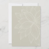 Kongote Blümtaupe Hochzeit Einladung (Rückseite)