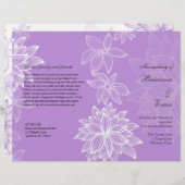 Kongoter Flyer des Bloom Lilac-Hochzeitsprogramms (Vorne/Hinten)