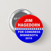 Kongreß 2018 Jims Hagedorn Minnesota Button (Vorne & Hinten)