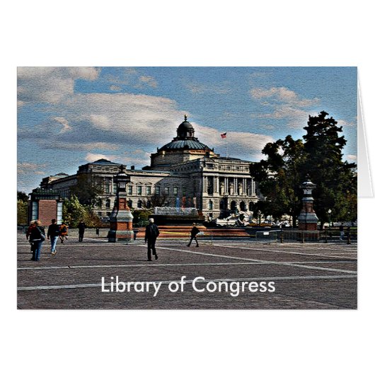 Kongressbibliothek in Mosaikmusterkarte (Vorderseite (Horizontal))