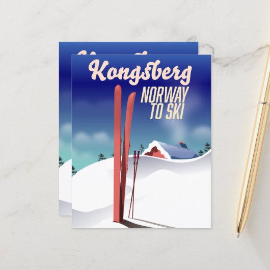Kongsberg Norway Ski-Poster. (Vorderseite/Rückseite Beispiel)