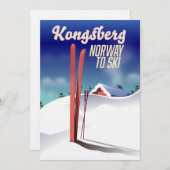 Kongsberg Norway Ski-Poster. Einladung (Vorne/Hinten)