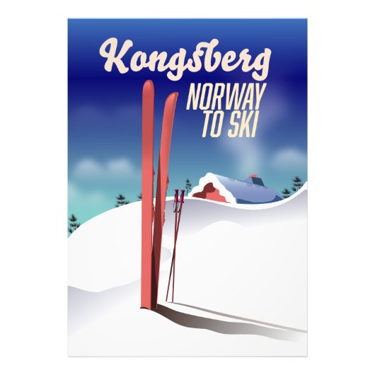 Kongsberg Norway Ski-Poster. Fotodruck (Vorne)
