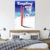 Kongsberg Norway Ski-Poster. Leinwanddruck (Insitu (Schlafzimmer))