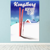 Kongsberg Norway Ski-Poster. Leinwanddruck (Insitu (Holzboden))