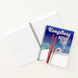 Kongsberg Norway Ski-Poster. Notizblock