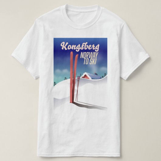 Kongsberg Norway Ski-Poster. T-Shirt (Design vorne)