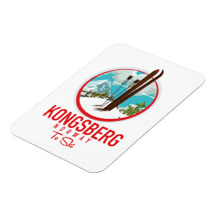 Kongsberg Norwegen Ski-Logo Magnet