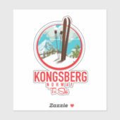 Kongsberg Norwegen Skiglogologo Aufkleber (Blatt)
