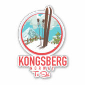 Kongsberg Norwegen Skiglogologo Aufkleber (Vorderseite)