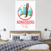 Kongsberg Norwegen Skiglogologo Leinwanddruck (Insitu (Schlafzimmer))