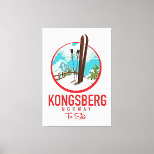 Kongsberg Norwegen Skiglogologo Leinwanddruck