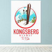 Kongsberg Norwegen Skiglogologo Leinwanddruck (Insitu (Holzboden))