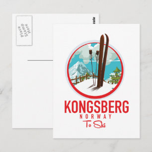 Kongsberg Norwegen Skiglogologo Postkarte