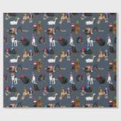 Konhunde in Hats 2020 Marine Geschenkpapier (Flach)