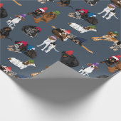 Konhunde in Hats 2020 Marine Geschenkpapier (Ecke)