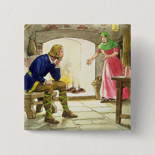 König Alfred (849-99) die Kuchen, 'vom Blick Button (Vorderseite)
