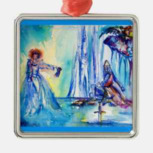 KÖNIG ARTHUR, DAME OF THE LAKE UND EXCALIBUR ORNAMENT AUS METALL