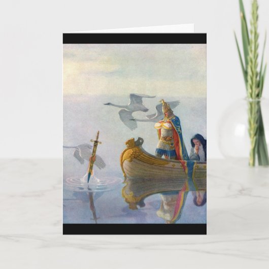 König Arthur u. Excalibur, C. 1922 durch N.C Wyeth Karte (Vorderseite)