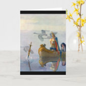 König Arthur u. Excalibur, C. 1922 durch N.C Wyeth Karte (Gelbe Blume)