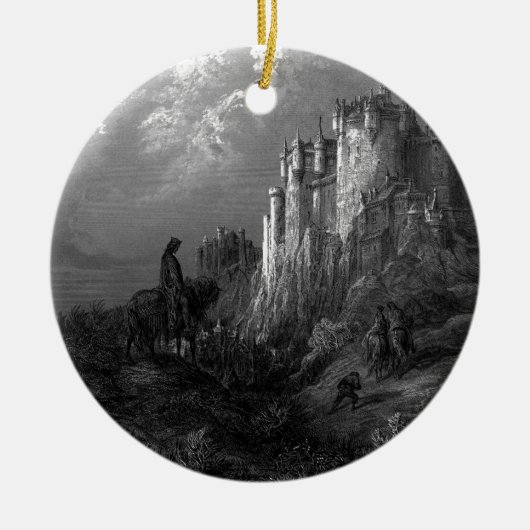 König Arthur und Camelot von Gustave Doré von 1868 Keramik Ornament (Vorne)
