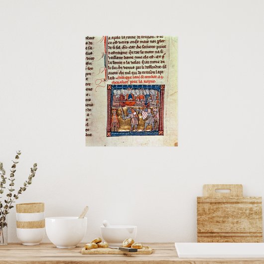 König Arthur und Guinevere sehen einen Poster (Küche)