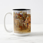 König Arthur und Ritter des Runden Tisches Zweifarbige Tasse (Links)
