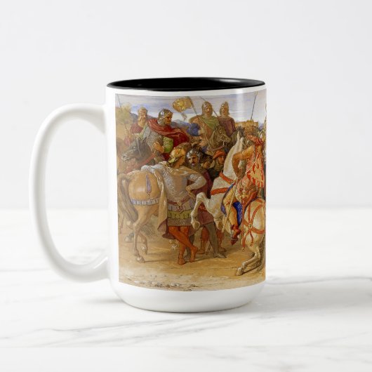 König Arthur und Ritter des Runden Tisches Zweifarbige Tasse (Links)