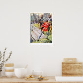 König Arthur zeichne das Schwert aus dem Stein Poster (Küche)