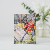 König Arthur zeichne das Schwert aus dem Stein Postkarte (Stehend Vorderseite)