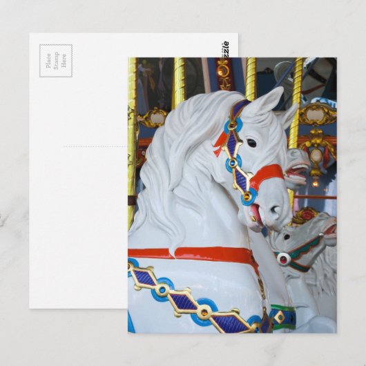 König Arthurs Karussell Pferd Postkarte (Vorne/Hinten)