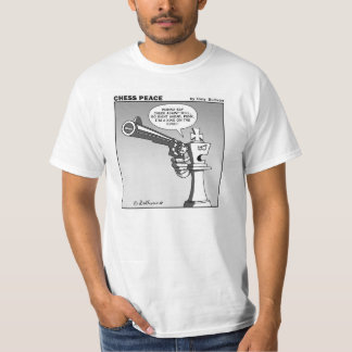 "König auf dem Rand" Schach-FriedensCartoon T-Shirt