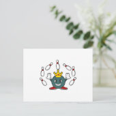 König beim Bowling mit Bowlingnadel Postkarte (Stehend Vorderseite)