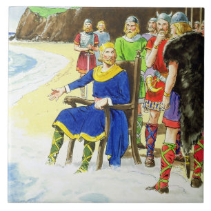 König Canute (c.995-1035) 'von den Blicken in die Fliese