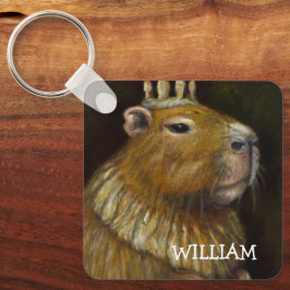 KÖNIG CAPYBARA - PERSONALISIERTES DOPPELSEITIGES F SCHLÜSSELANHÄNGER