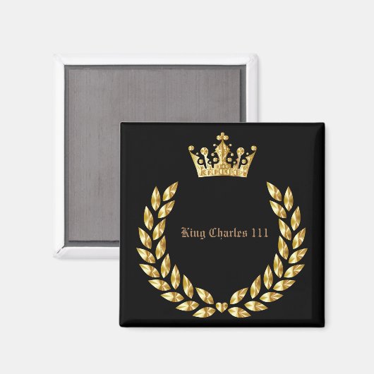 König Charles 111 Krone Magnet (Vorderseite/Rückseite)