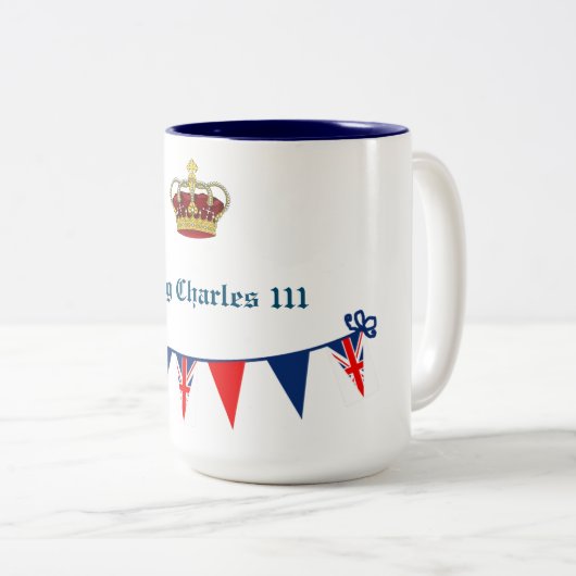 König Charles 111 Krone Zweifarbige Tasse (VorderseiteRechts)