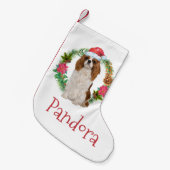 König Charles Cavalier spaniel Weihnachtskranz Kleiner Weihnachtsstrumpf (Vorderansicht (hängend))