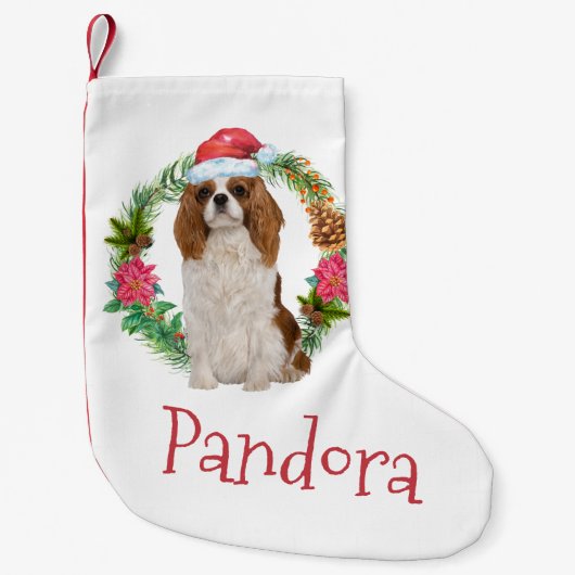 König Charles Cavalier spaniel Weihnachtskranz Kleiner Weihnachtsstrumpf (Vorderseite)