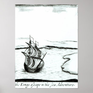 König Charles II. floh 1651 aus England Poster