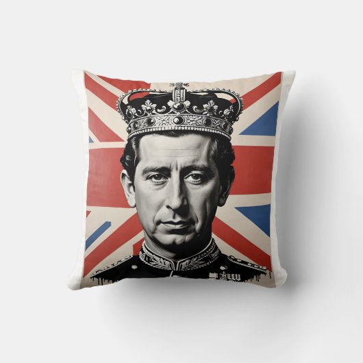 König Charles iii Kissen Kissen Kissen mit Krone w (Rückseite)