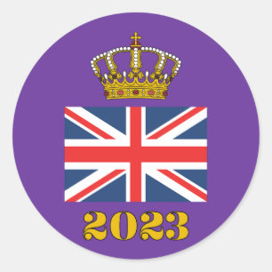 König Charles III Krönung 2023 UK Britische Krone Runder Aufkleber