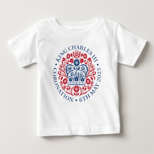 König Charles III Krönung offizielles Design Baby T-shirt (Vorderseite)