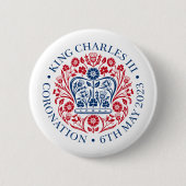 König Charles III Krönung offizielles Design Button (Vorderseite)