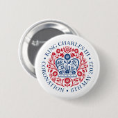 König Charles III Krönung offizielles Design Button (Vorne & Hinten)